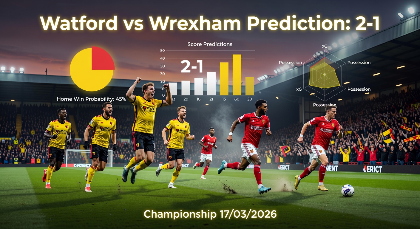 Championship: ¿Watford o Wrexham? Pronóstico y Marcador 17/03
