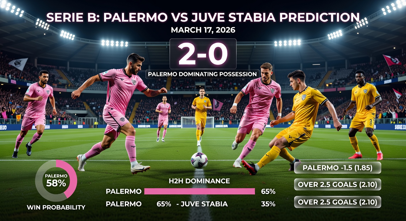 Serie B: Pronóstico Palermo vs Juve Stabia - ¿Gana Palermo? 17 Mar 2026