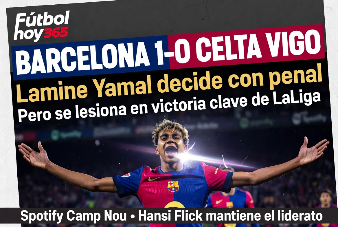 Barcelona 1-0 Celta Vigo Lamine Yamal decide con penal pero se lesiona en victoria clave de LaLiga
