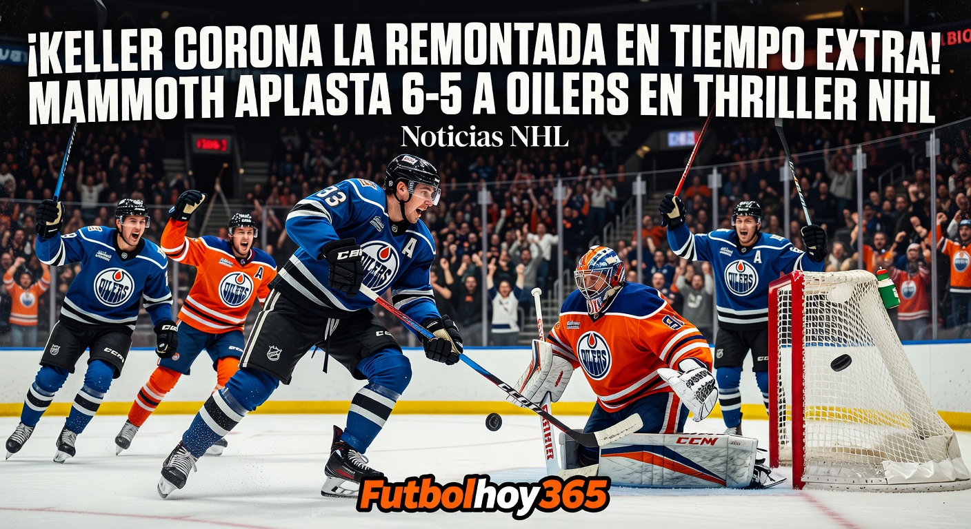 Clayton Keller corona la remontada en tiempo extra: Mammoth derrota 6-5 a Oilers en thriller NHL