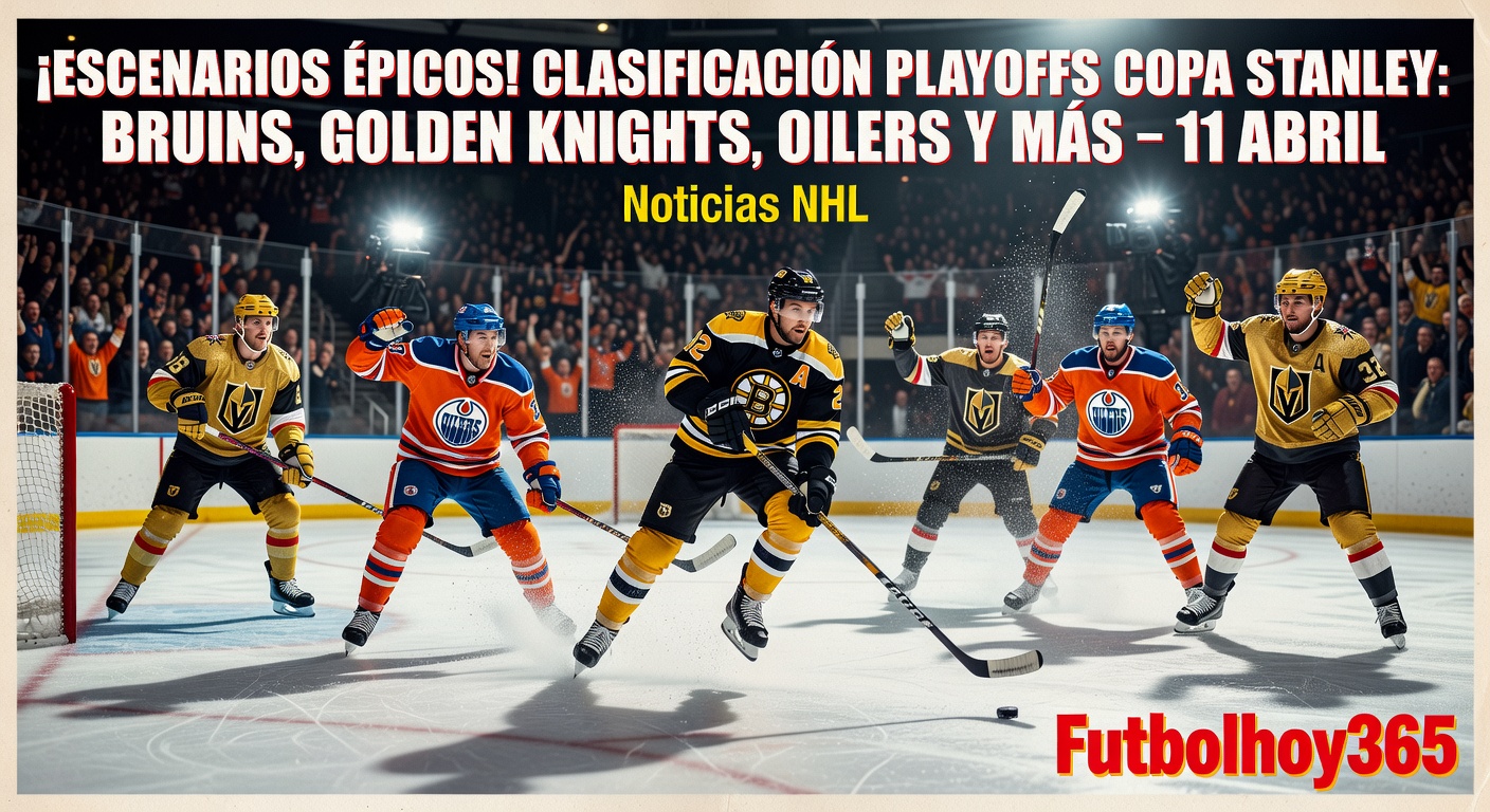 Escenarios de Clasificación a Playoffs Copa Stanley: Bruins, Golden Knights, Oilers y Más el 11 de Abril