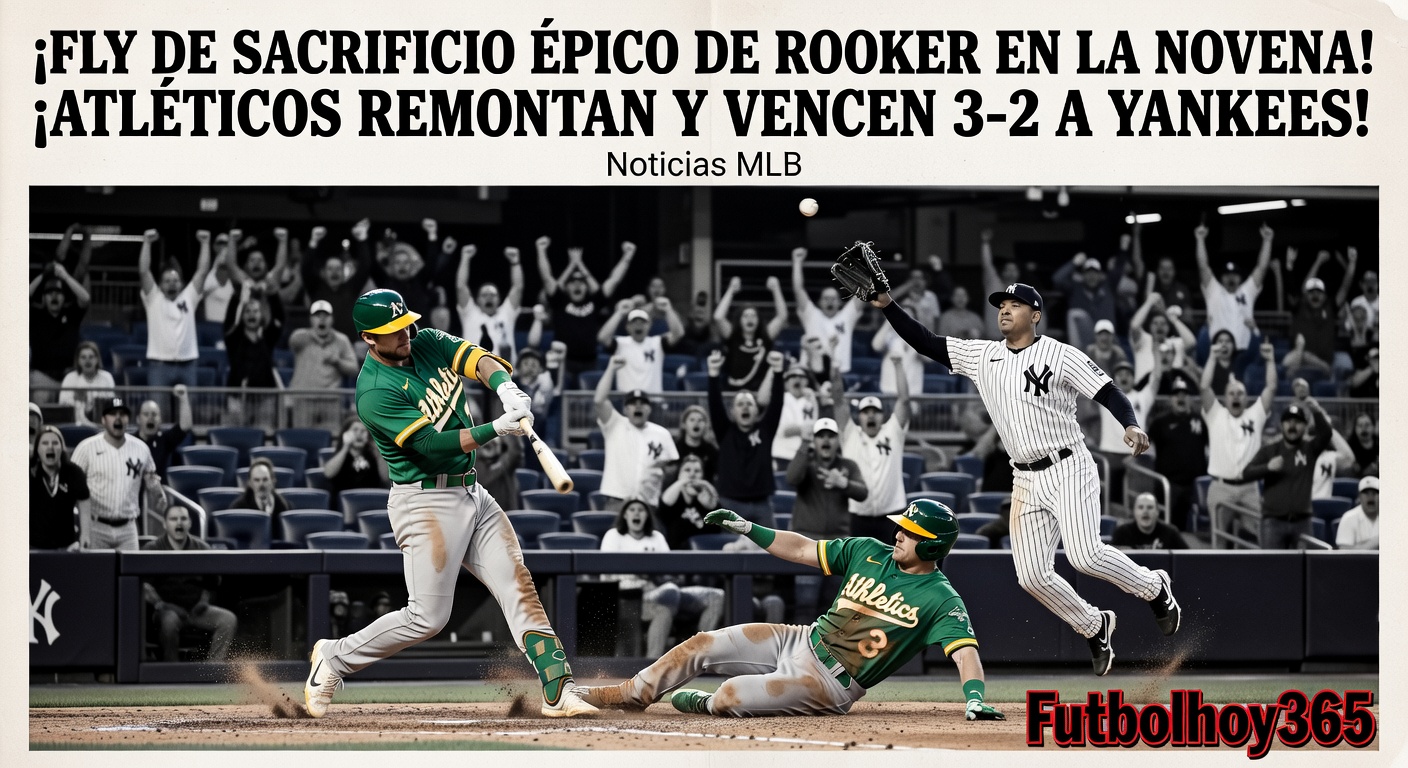 Fly de Sacrificio de Brent Rooker en Novena Entrada Lleva a Atléticos a Victoria 3-2 sobre Yankees en MLB