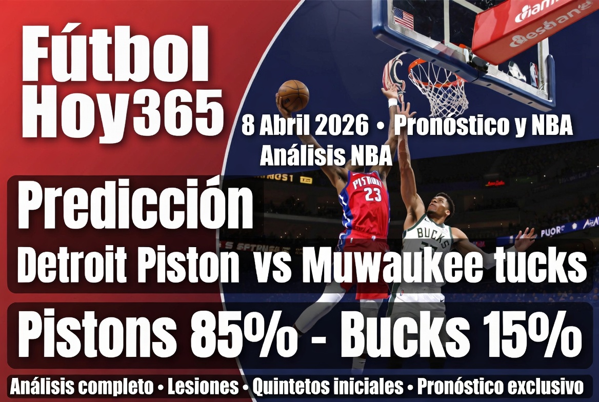 Predicción Detroit Pistons vs Milwaukee Bucks 8 Abril 2026