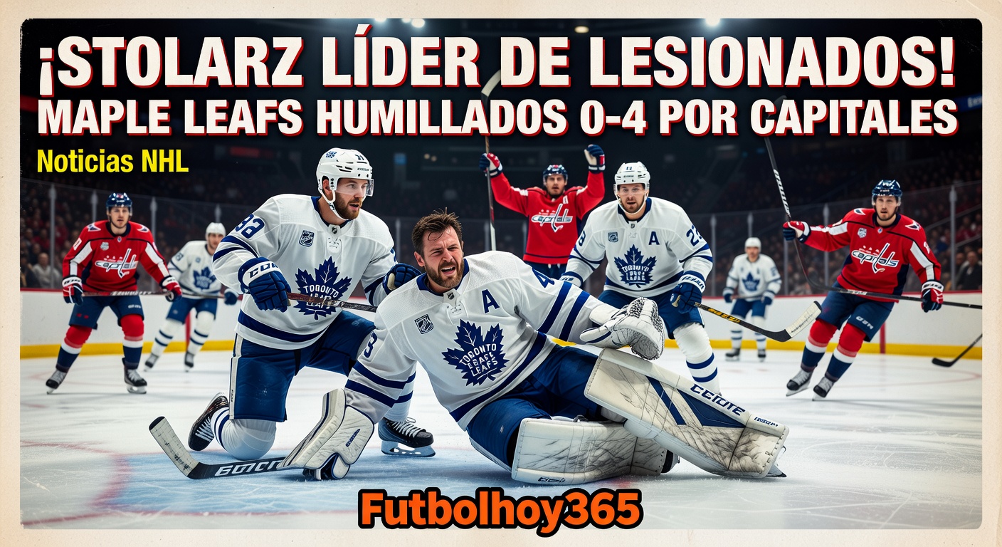 Stolarz encabeza lista de lesionados de Maple Leafs en derrota 0-4 ante Capitales de Washington