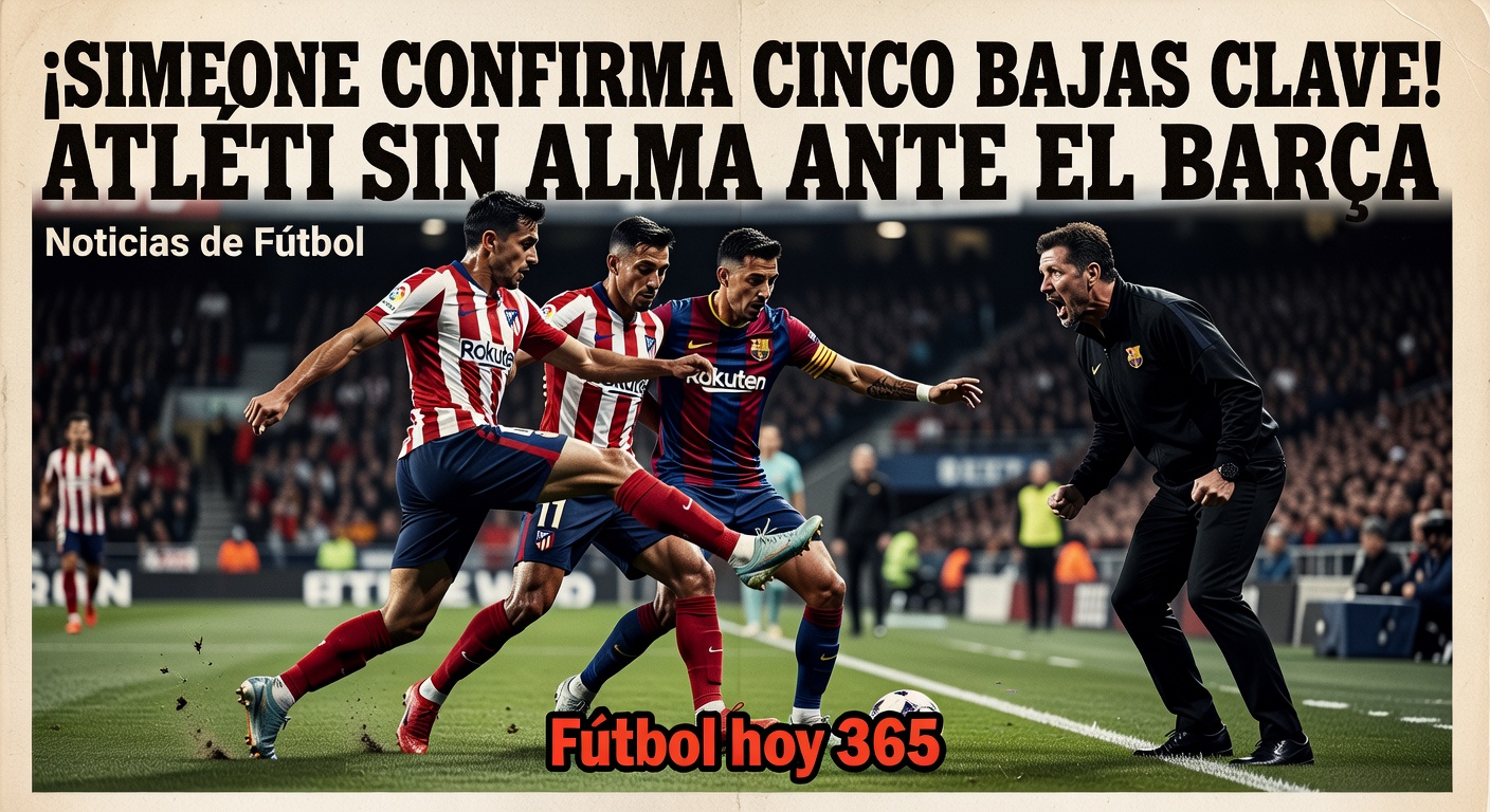 Diego Simeone confirms five absences for Atletico vs Barcelona (Football Espana, 1 hour ago)