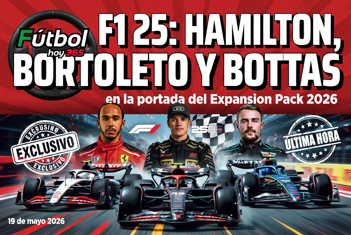 F1 25 Hamilton, Bortoleto y Bottas en la portada del Expansion Pack 2026