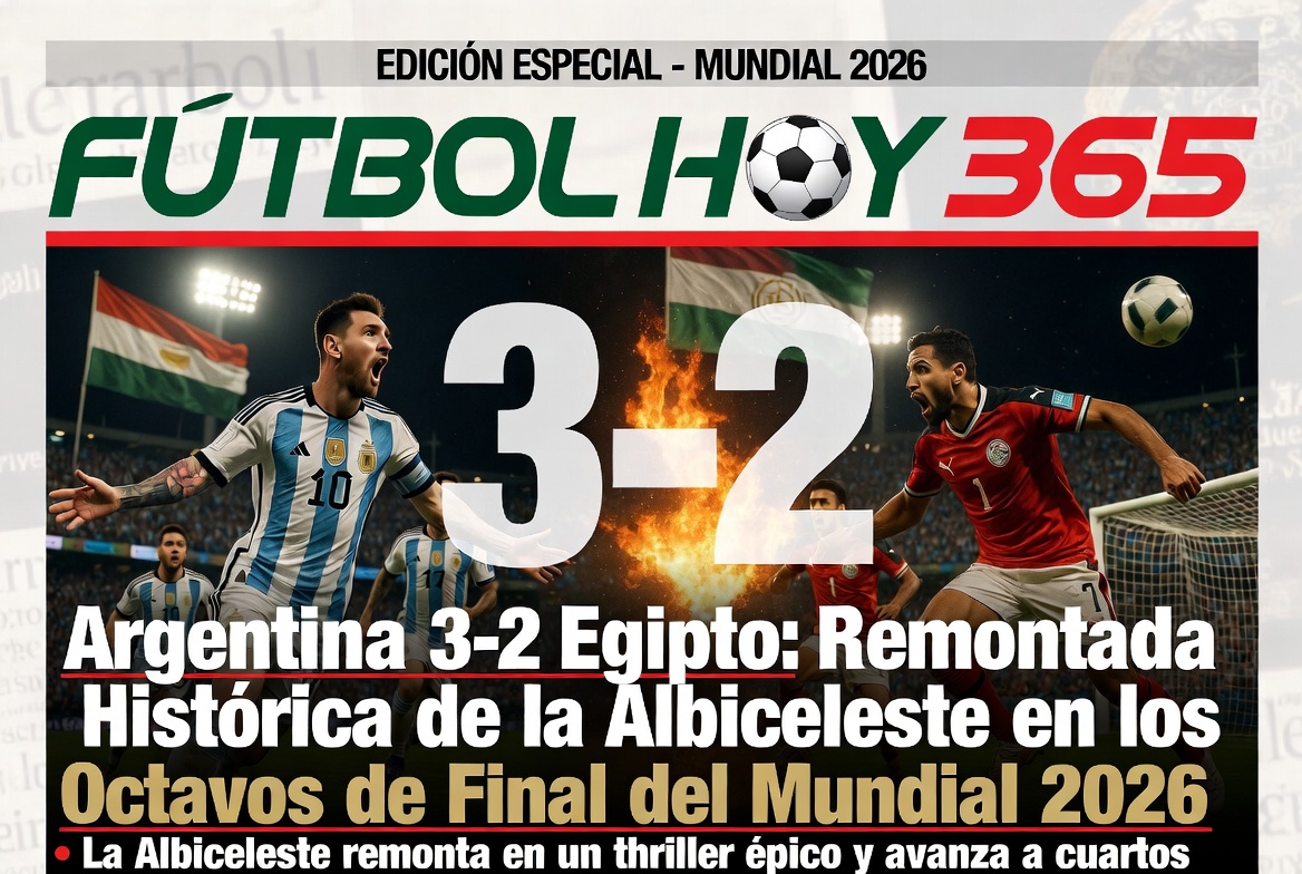 Argentina 3-2 Egipto Remontada Histórica de la Albiceleste en los Octavos de Final del Mundial 2026