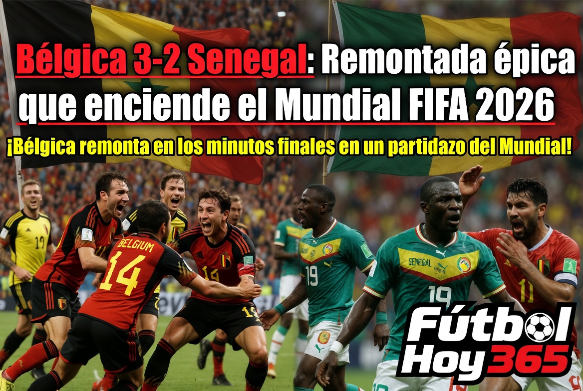Bélgica 3-2 Senegal Remontada épica que enciende el Mundial FIFA 2026