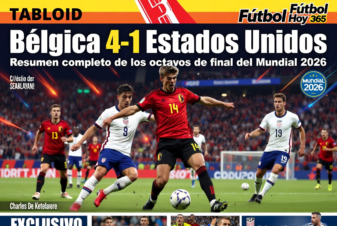 Bélgica 4-1 Estados Unidos Resumen completo de los octavos de final del Mundial 2026