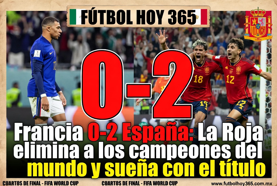 Francia 0-2 España La Roja elimina a los campeones del mundo y sueña con el título