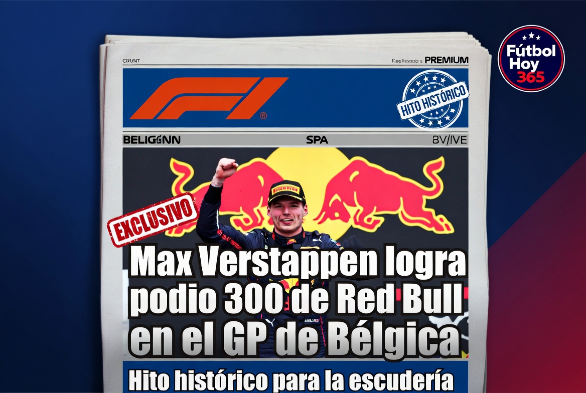Max Verstappen logra podio 300 de Red Bull en el GP de Bélgica