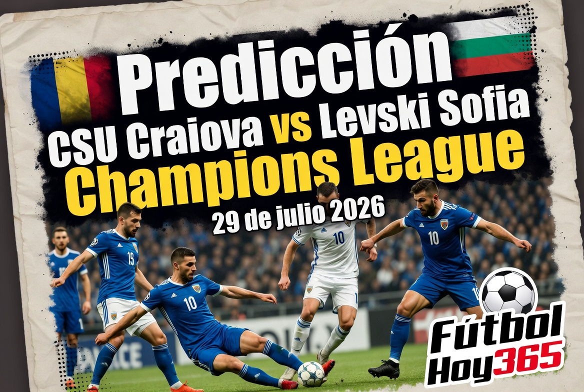 Prediccion CSU Craiova vs Levski Sofia Champions League 29 de julio 2026