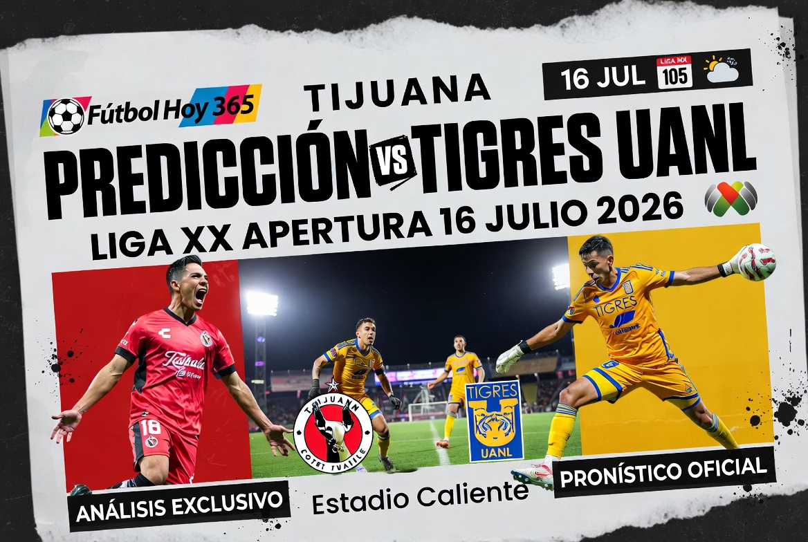 Prediccion Tijuana vs Tigres UANL Liga MX Apertura 16 Julio 2026