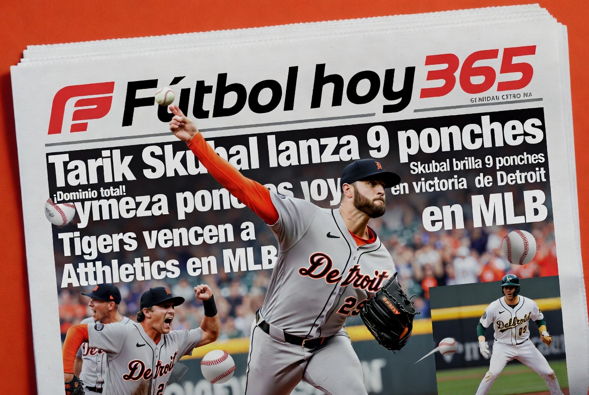 Tarik Skubal lanza 9 ponches y Tigers vencen a Athletics en MLB