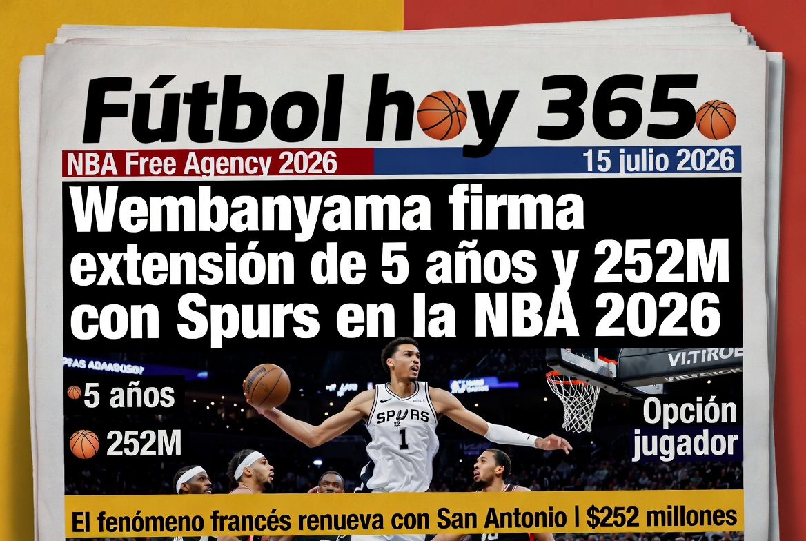 Wembanyama firma extensión de 5 años y 252M con Spurs en la NBA 2026